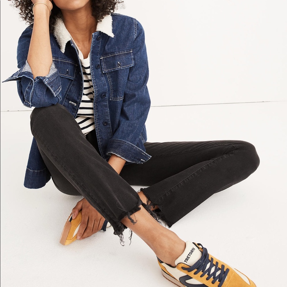 Madewell Cali Demi-Boot Jeans Black: Chewed-Hem